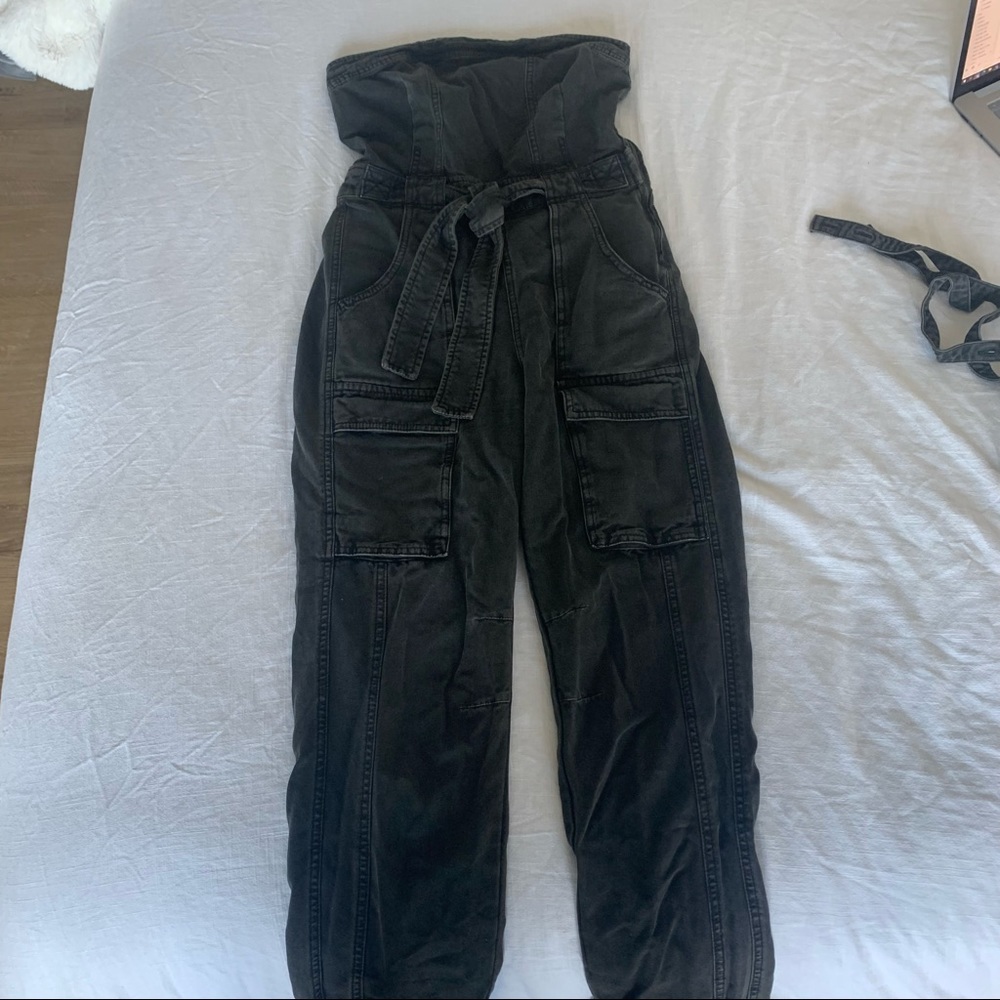 Free people go west jumpsuit overalls xs charcoal